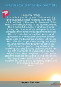 Prayer for Joy in Her Daily Life