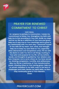 Prayer for Renewed Commitment to Christ
