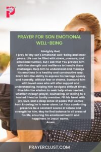 Prayer for Son Emotional Well-being