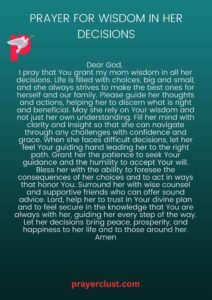 Prayer for Wisdom in Her Decisions