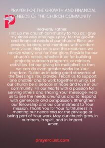 Prayer for the Growth and Financial Needs of the Church Community