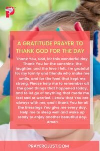 A Gratitude Prayer to Thank God for the Day