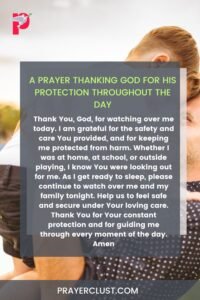 A Prayer Thanking God for His Protection Throughout the Day