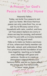 A Prayer for God’s Peace to Fill Our Home