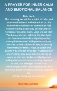 A Prayer for Inner Calm and Emotional Balance