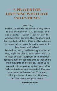 A Prayer for Listening with Love and Patience