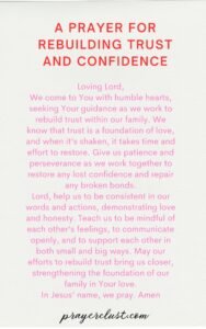 A Prayer for Rebuilding Trust and Confidence