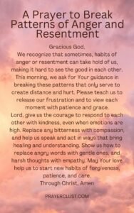 A Prayer to Break Patterns of Anger and Resentment