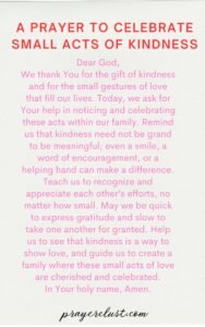 A Prayer to Celebrate Small Acts of Kindness