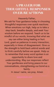 A Prayer for Thoughtful Responses Over Reactions