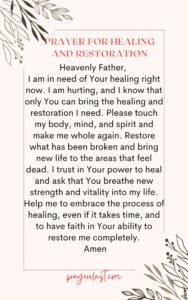 Prayer for Healing and Restoration