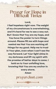 Prayer for Hope in Difficult Times