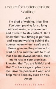 Prayer for Patience in the Waiting