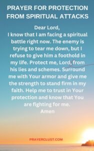 Prayer for Protection from Spiritual Attacks