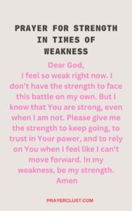 Prayer for Strength in Times of Weakness