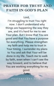 Prayer for Trust and Faith in God’s Plan