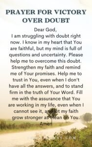 Prayer for Victory Over Doubt