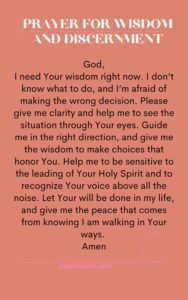 Prayer for Wisdom and Discernment