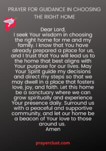 Prayer for Guidance in Choosing the Right Home