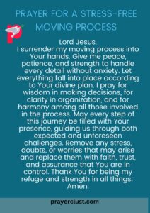 Prayer for a Stress-Free Moving Process